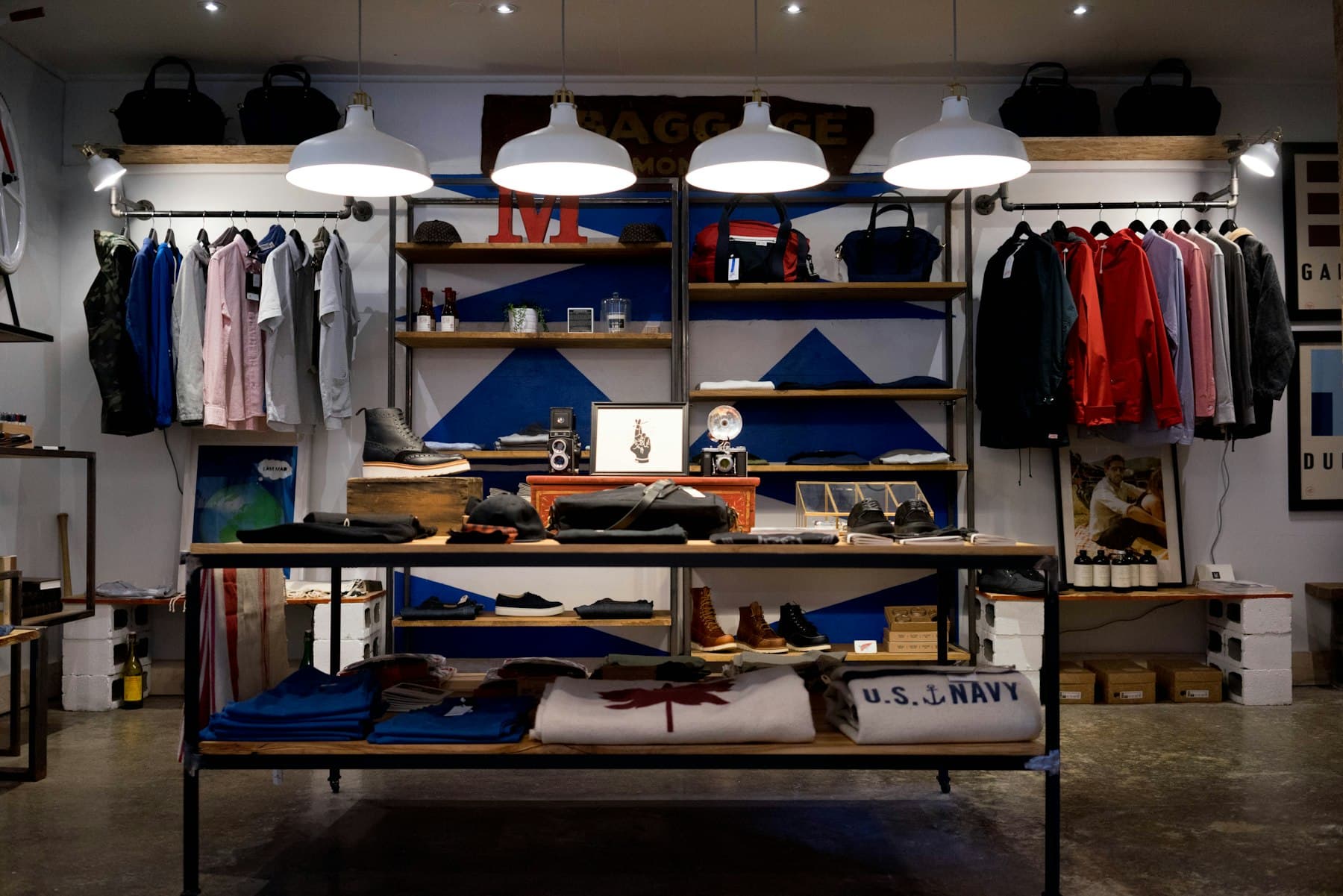 Open-air retail storefronts
